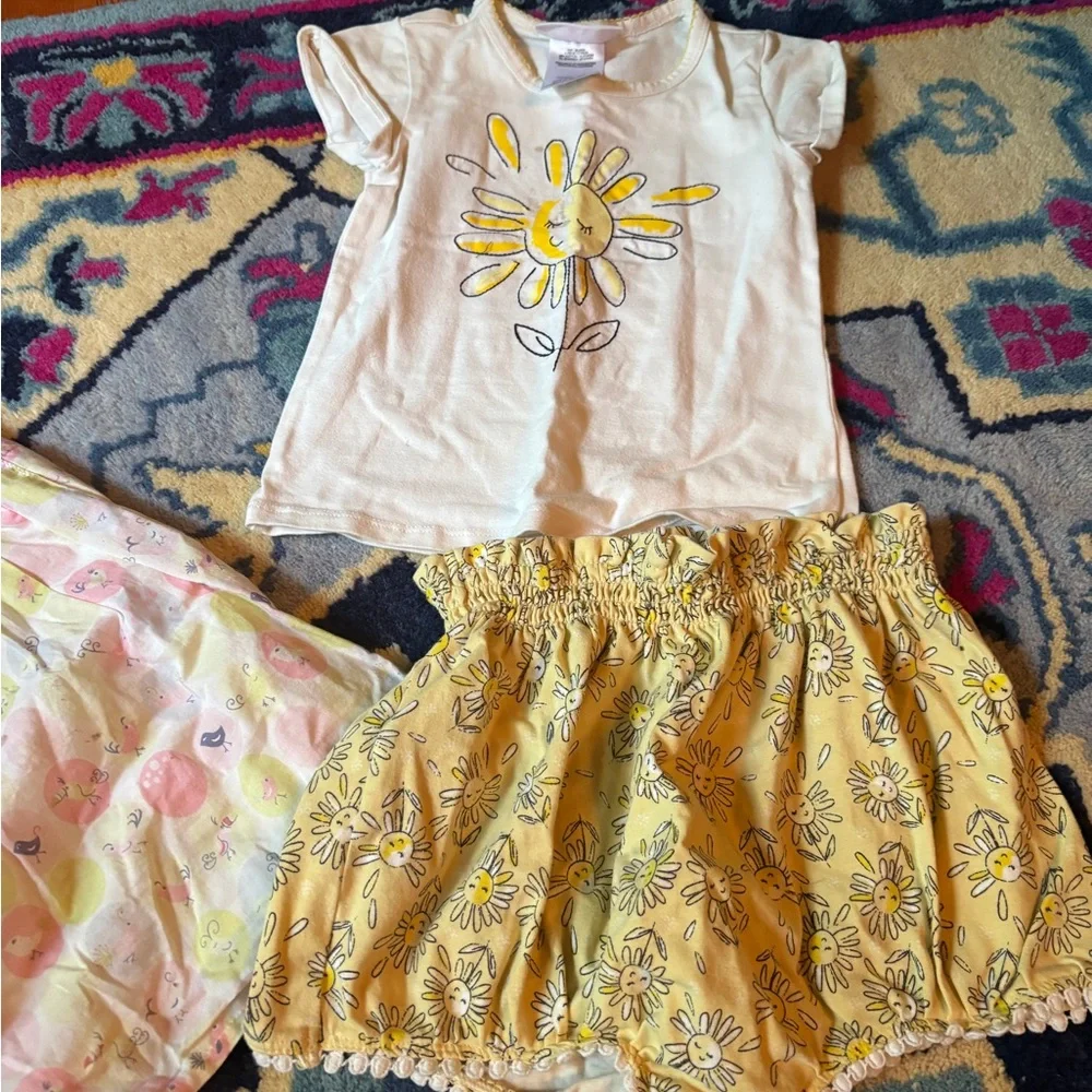 Gymboree Bonnie Jean 4T Girls Floral Skirt Yellow Daisy Shorts Set bundle lot